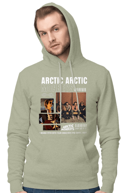 Men's hoodie with prints Arctic Monkeys. Arctic monkeys, garage rock, group, indie rock, music, post-punk revival, psychedelic rock, rock. 2070702