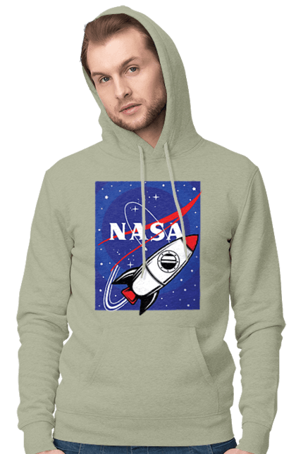 Men's hoodie with prints NASA. Aeronautics, astronautics, aviation, nasa, research, rocket, science, space, technologies, usa. 2070702