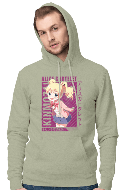 Мужское худи с принтом Золотая мозаика Алиса Картелет. Alice cartelet, anime, kiniro mosaic, kinmoza, manga, алиса, алиса картелет, аниме, золотая мозаика, манга. 2070702