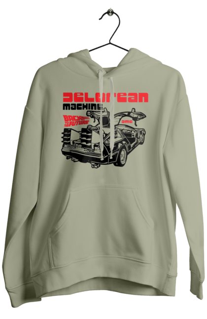 Men's hoodie with prints Time machine DeLorean. Back to the future, delorean, movie, time machine. 2070702