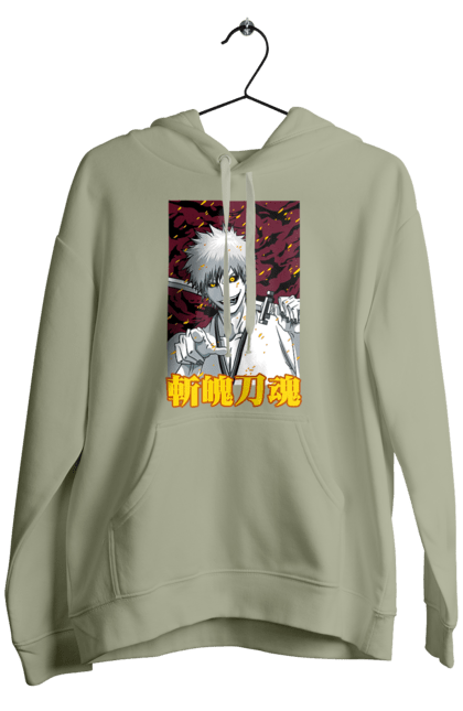 Men's hoodie with prints Bleach Ichigo Kurosaki. Anime, bleach, ichigo, ichigo kurosaki, manga. 2070702