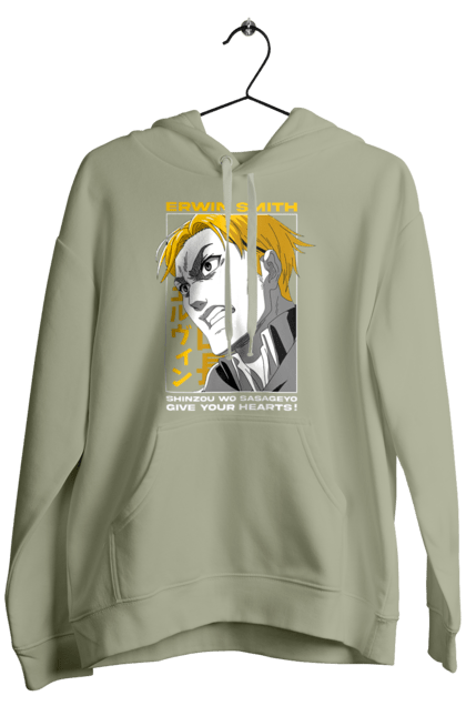 Men's hoodie with prints Attack on Titan Erwin. Anime, attack on titan, erwin, erwin smith, manga, shingeki no kyojin, survey corps. 2070702