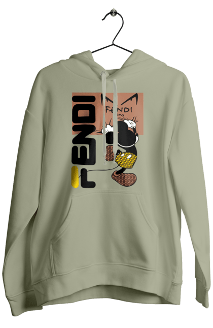 Чоловіче худі з принтом "Fendi Міккі Маус". Fendi, mickey mouse, бренд, будинок моди, італія, люкс, міккі маус, мода, сумка, фенді. 2070702