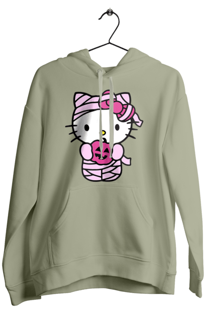 Чоловіче худі з принтом "Хелло Кітті Хелловін". Halloween, hello kitty, mummy, бренд, кіт, кошеня, мумія, персонаж, хелло кітті, хелловін. 2070702