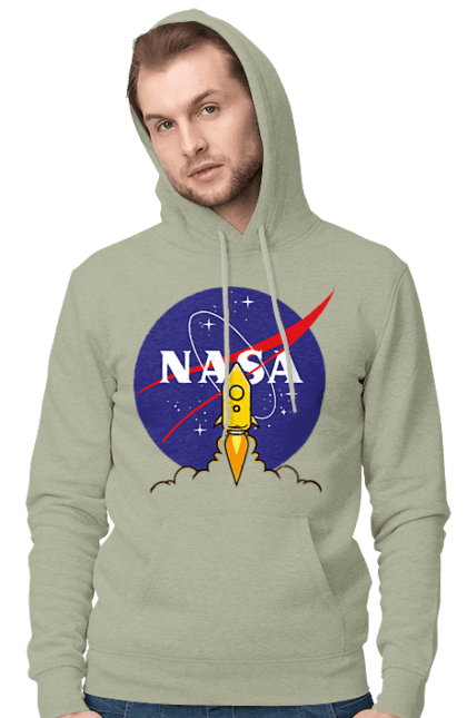 Men's hoodie with prints NASA. Aeronautics, astronautics, aviation, nasa, research, rocket, science, space, technologies, usa. 2070702