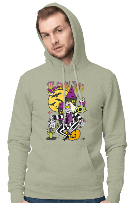 Men's hoodie with prints Beetlejuice. Beetlejuice, comedy, ghost, horror, movie, tim burton, warner bros. 2070702