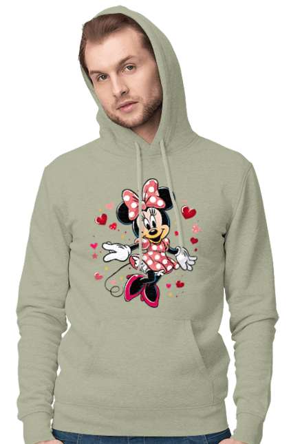 Чоловіче худі з принтом "Мінні Маус". Mickey mouse, minnie mouse, дісней, для дівчат, міккі, міккі маус, мінні маус, мультфільм. 2070702