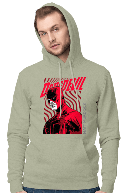 Men's hoodie with prints Daredevil. Daredevil, lawyer, marvel, matt murdock, superhero, television series, tv series. 2070702