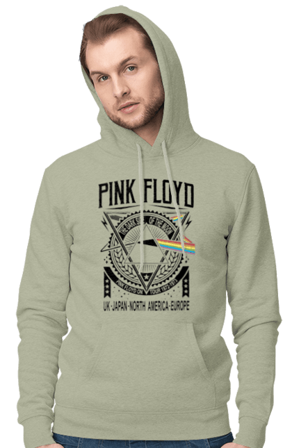 Men's hoodie with prints Pink Floyd. Album, music, pink floyd, rock, rock band. 2070702