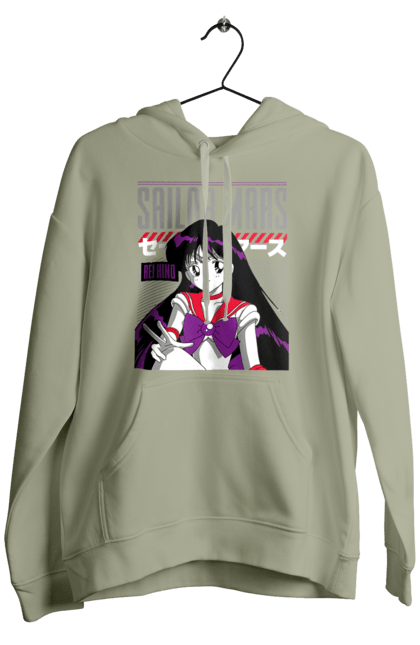 Men's hoodie with prints Sailor Moon Mars. Anime, drama, maho shojo, rei hino, sailor mars, sailor moon, tv series. 2070702