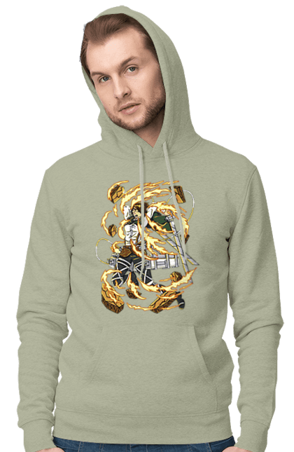 Men's hoodie with prints Attack On Titan Hange Zoe. Anime, attack on titan, hange zoe, hanji zoe, manga, reconnaissance corps. 2070702