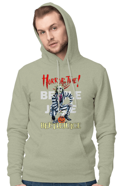 Men's hoodie with prints Beetlejuice. Beetlejuice, comedy, ghost, horror, movie, tim burton, warner bros. 2070702