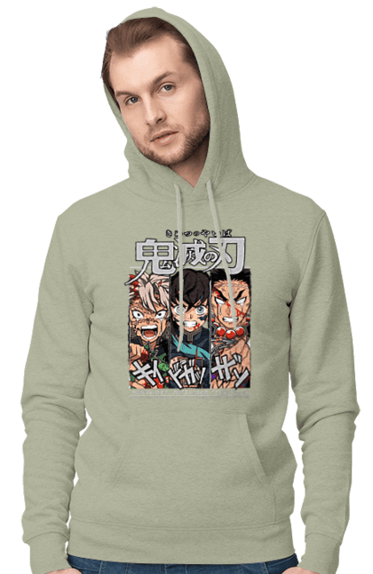 Men's hoodie with prints Demon Slayer Sanemi Muichiro Gyomei. Anime, demon slayer, gyomei, himejima, kimetsu no yaiba, manga, muichiro, sanemi. 2070702