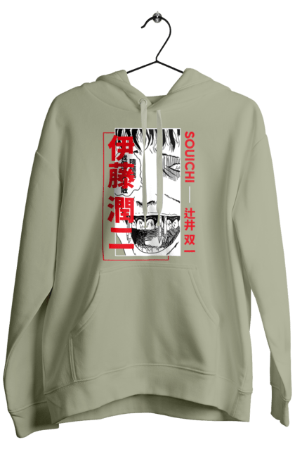 Men's hoodie with prints Junji Ito Collection. Anime, horror, junji ito, manga, souichi tsujii. 2070702