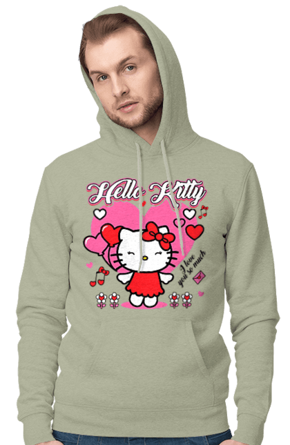 Чоловіче худі з принтом "Хелло Кітті". Hello kitty, бренд, кіт, кошеня, персонаж, хелло кітті. 2070702