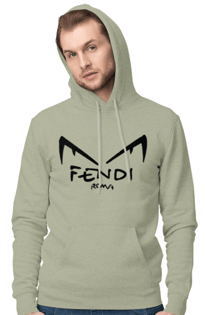 Мужское худи с принтом Fendi. Fendi, lvmh, бренд, дом моды, италия, люкс, мода, одежда, сумка, фенди. 2070702