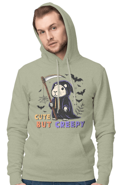 Men's hoodie with prints Capybara Halloween. Animal, capybara, halloween, holiday, pumpkin, rodent. 2070702