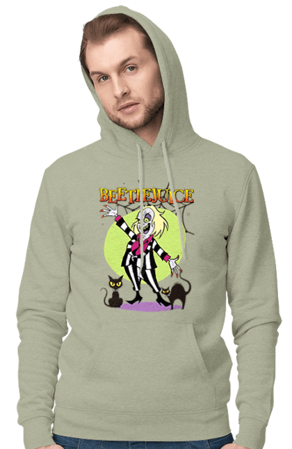 Men's hoodie with prints Beetlejuice. Beetlejuice, comedy, ghost, horror, movie, tim burton, warner bros. 2070702