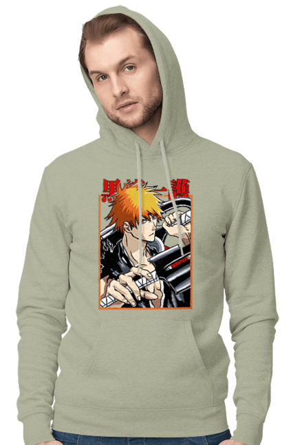 Чоловіче худі з принтом "Бліч Куросакі Ічіґо". Anime, bleach, ichigo kurosaki, manga, аніме, бліч, ічіго, куросакі ічіґо, манга. 2070702