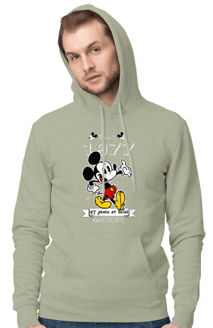 Men's hoodie with prints Mickey Mouse. Cartoon, disney, mickey, mickey mouse. 2070702