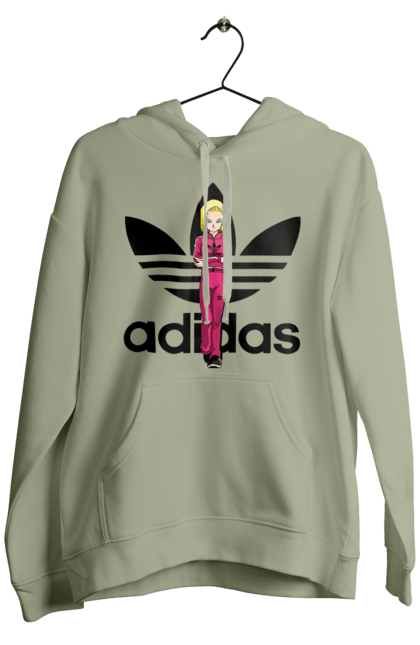 Чоловіче худі з принтом "Adidas Андроїд 18". Adidas, android 18, dragon ball, адідас, андроїд 18, аніме, вбивця, кіборг, манга, перли дракона. 2070702