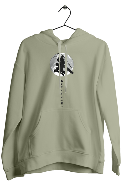 Men's hoodie with prints Attack on Titan Eren. Action film, anime, attack on titan, dark fantasy, drama, eren, eren jaeger, manga, post-apocalyptic. 2070702