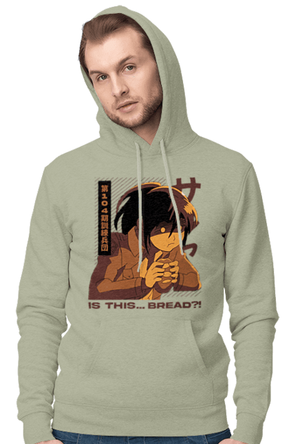 Men's hoodie with prints Attack on Titan Sasha. Anime, attack on titan, manga, sasha, sasha blouse, shingeki no kyojin, survey corps. 2070702