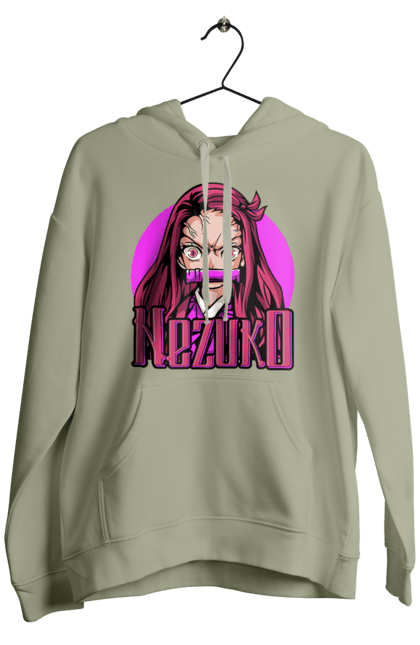 Men's hoodie with prints Demon Slayer Nezuko. Anime, demon slayer, kimetsu no yaiba, manga, nezuko, serial. 2070702