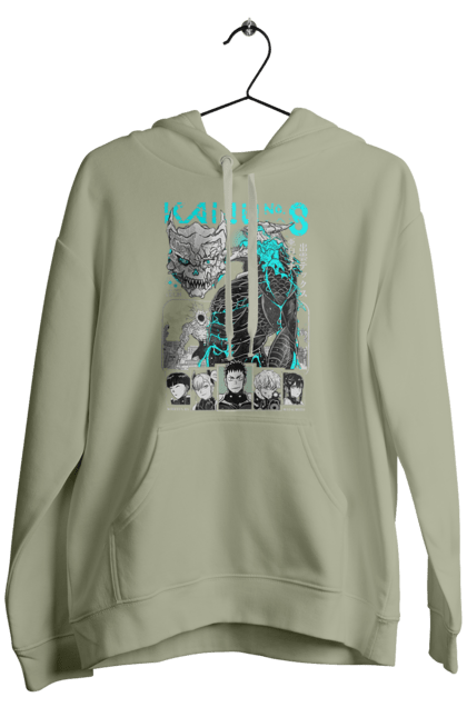 Men's hoodie with prints Kaiju № 8 Kafka Hibino. Anime, hibino kafka, kafka hibino, kaiju, kaiju 8, kaiju 8, kaiju № 8, manga. 2070702