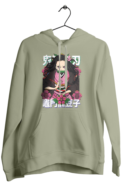 Men's hoodie with prints Demon Slayer Nezuko. Anime, demon slayer, kimetsu no yaiba, manga, nezuko, serial. 2070702