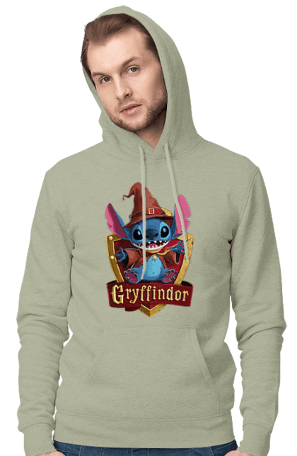 Men's hoodie with prints Stich Gryffindor. Faculty, franchise, gryffindor, harry potter, hogwarts, stich. 2070702