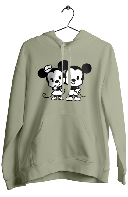 Мужское худи с принтом Микки Маус и Минни Маус. Mickey mouse, minnie mouse, дисней, микки, микки маус, минни маус, мультфильм. 2070702