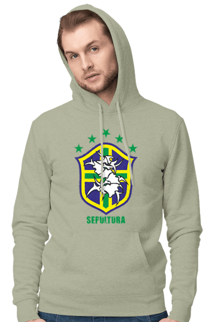 Men's hoodie with prints Sepultura. Death metal, det metal, groove metal, group, metal, music, rock, sepulture, thrash metal, trash metal. 2070702