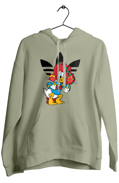 Мужское худи с принтом Adidas Дональд Дак. Adidas, daisy duck, donald duck, адидас, дейзи дак, дональд дак, мультсериал, мультфильм. 2070702