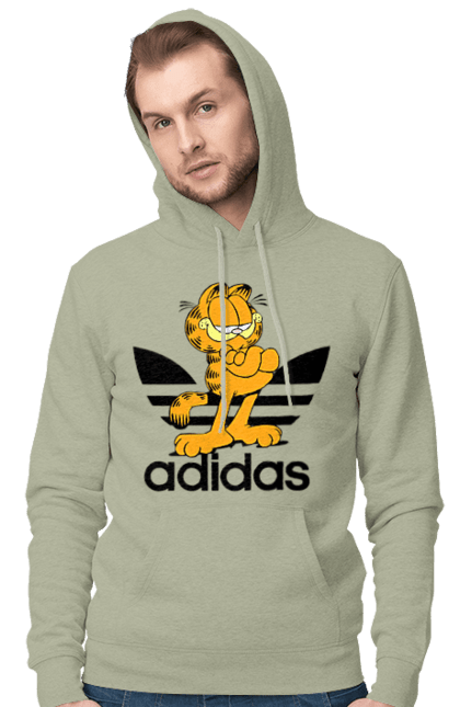 Чоловіче худі з принтом "Adidas Гарфілд". Adidas, garfield, адідас, гарфілд, голод, кінокомедія, кіт, комедія, фільм. 2070702