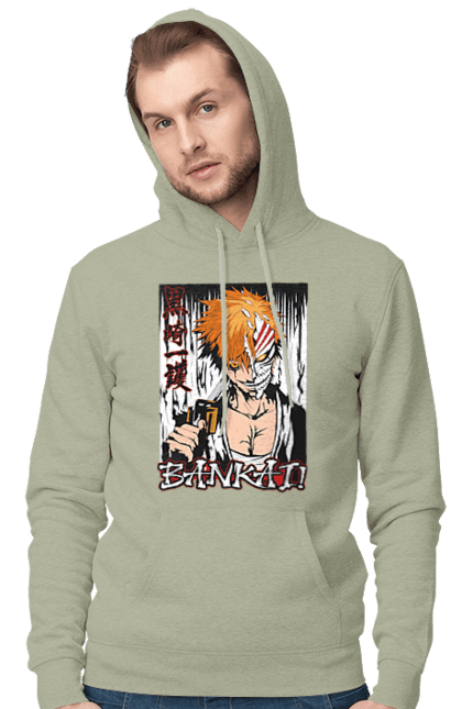 Чоловіче худі з принтом "Бліч Куросакі Ічіґо". Anime, bleach, ichigo kurosaki, manga, аніме, бліч, ічіго, куросакі ічіґо, манга. 2070702