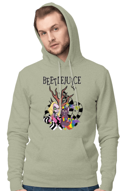 Men's hoodie with prints Beetlejuice. Beetlejuice, comedy, ghost, horror, movie, tim burton, warner bros. 2070702