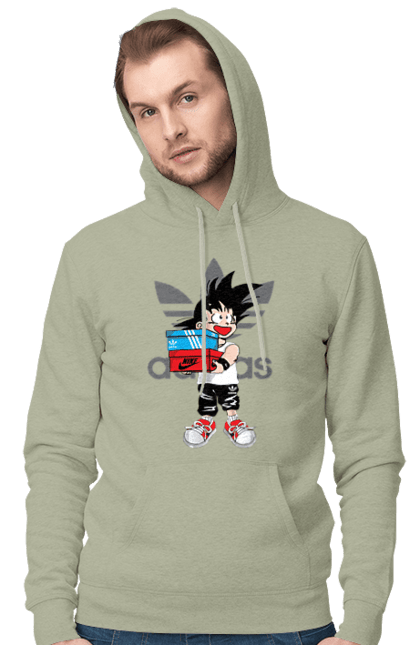 Чоловіче худі з принтом "Adidas Сон Гоку". Adidas, dragon ball, manga, son goku, адідас, аніме, гоку, манга, перли дракона, сон гоку. 2070702