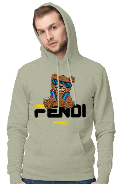 Чоловіче худі з принтом "Fendi". Fendi, бренд, будинок моди, ведмедик, італія, люкс, мода, одяг, сумка, фенді. 2070702