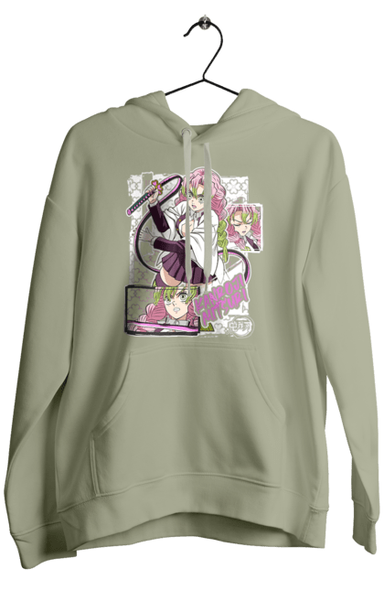 Men's hoodie with prints Demon Slayer Mitsuri. Anime, demon slayer, giyu tomioka, manga, mitsuri, mitsuri kanroji, serial. 2070702