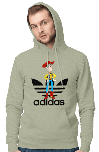 Чоловіче худі з принтом "Adidas Вуді". Adidas, toy story, woody, адідас, вуді, історія іграшок, мультфільм. 2070702