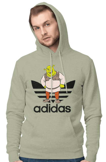 Чоловіче худі з принтом "Adidas Шрек". Adidas, shrek, адідас, мульт, мультфільм, огр, шрек. 2070702