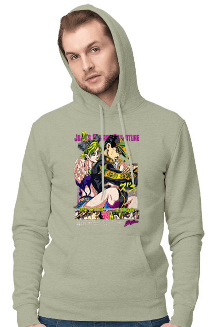 Men's hoodie with prints JOJO Jolyne Cujoh. Anime, jojo, jojo`s bizarre adventure, jojo’s bizarre adventure, jolyne cujoh, manga. 2070702