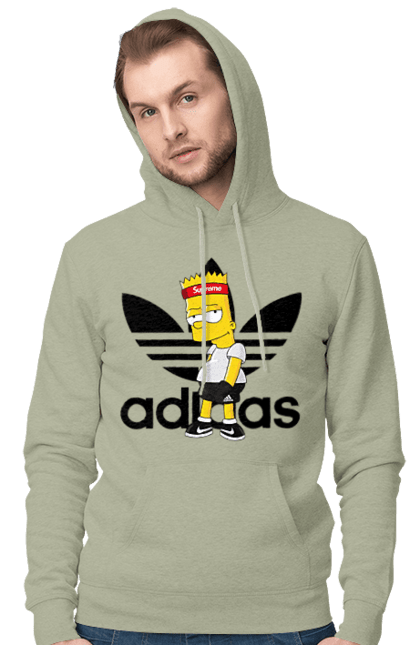 Чоловіче худі з принтом "Adidas Барт". Adidas, bart, адідас, барт, мультфільм, серіал, сімпсон. 2070702