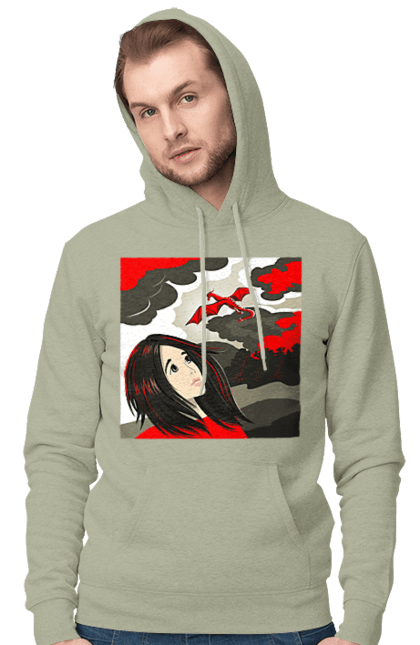 Men's hoodie with prints Girl and dragon. Dragon, fantasy, romance, young woman. 2070702