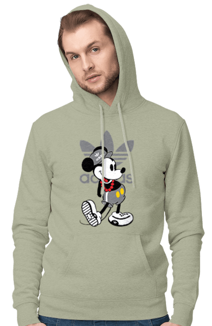 Чоловіче худі з принтом "Adidas Міккі Маус". Adidas, mickey mouse, адідас, дісней, міккі, міккі маус, мультфільм. 2070702