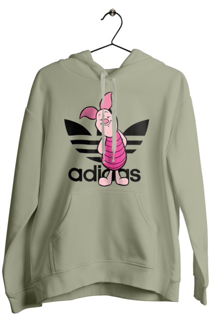 Men's hoodie with prints Adidas Piglet. Adidas, adidas, cartoon, piglet, winnie the pooh. 2070702