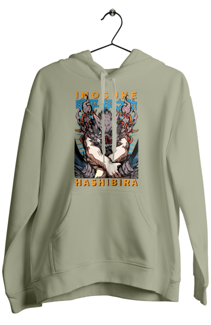 Men's hoodie with prints Demon Slayer Inosuke. Anime, demon slayer, inosuke, inosuke hashibira, kimetsu no yaiba, manga. 2070702