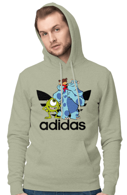 Чоловіче худі з принтом "Adidas Корпорація монстрів". Adidas, monsters inc, pixar, адідас, корпорація монстрів, мультфільм. 2070702