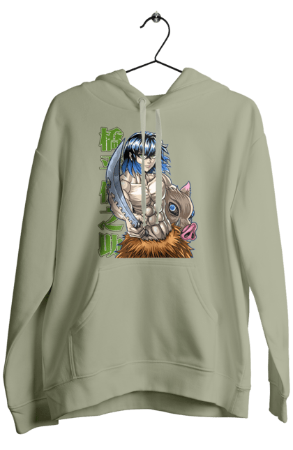 Men's hoodie with prints Demon Slayer Inosuke. Anime, demon slayer, inosuke, inosuke hashibira, kimetsu no yaiba, manga. 2070702